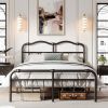 Full Size Industrial Vintage Heavy Duty Steel Slat Bed Frame