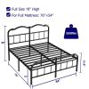Full Size Industrial Vintage Heavy Duty Steel Slat Bed Frame