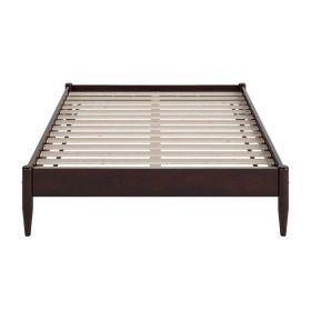Full Size Solid Hardwood Victorian Style Espresso Platform Bed