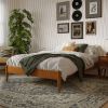 Full size Solid Hardwood Platform Bed Frame in Natural Wood Finish