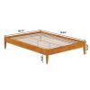 Full size Solid Hardwood Platform Bed Frame in Natural Wood Finish