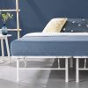 Full Size White Metal Heavy Duty Platform Bed Frame