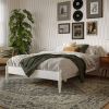 Full Size Solid Hardwood Victorian Style White Platform Bed
