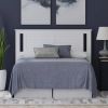Full size Farmhouse Solid Wood Slatted Headboard in White Finish