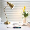 Gold Gooseneck Dimmable Desk Lamp with Touch Control and USB Charging Ports