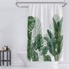 72"W x 84"H Tropical Green Leaf Botanical Polyester Shower Curtain