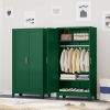 Green Metal Multifunctional Storage Armoire Wardrobe Closet