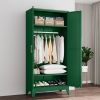 Green Metal Multifunctional Storage Armoire Wardrobe Closet