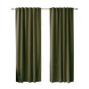 52 x 102 inch Solid Olive Green Thermal Blackout Curtain Panels - Set of 2