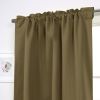 52 x 96 inch Solid Olive Green Thermal Blackout Curtain Panels - Set of 2