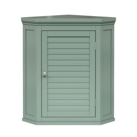 Sage Wall Mounted Corner 1-Door Louvered Bathroom Wall Cabinet