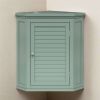 Sage Wall Mounted Corner 1-Door Louvered Bathroom Wall Cabinet