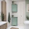 Sage Wall Mounted Corner 1-Door Louvered Bathroom Wall Cabinet