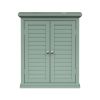Sage Wall Mounted 2-Door Louvered Crown Molding Bathroom Wall Cabinet