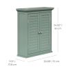 Sage Wall Mounted 2-Door Louvered Crown Molding Bathroom Wall Cabinet