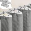 72"W x 84"H Grey Waffle Textured 3 in 1 Shower Curtain Set