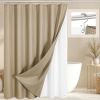 72"W x 78"H Beige Waffle Textured 3 in 1 Shower Curtain Set