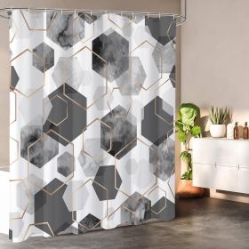 72"W x 72"H Abstract Gray Geometric Polyester Shower Curtain