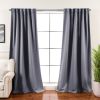 52 x 96 inch Solid Grey Thermal Blackout Curtain Panels - Set of 2