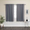 52 x 63 inch Solid Grey Thermal Blackout Curtain Panels - Set of 2