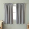 52 x 63 inch Solid Grey Thermal Blackout Curtain Panels - Set of 2