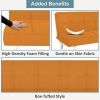 Modern Tangerine Orange Fabric Futon Sleeper Sofa Bed with Metal Legs