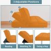 Modern Tangerine Orange Fabric Futon Sleeper Sofa Bed with Metal Legs