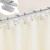 72"W x 78"H Ivory Waffle Textured Shower Curtain Set with Liner