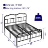 King Size Industrial Vintage Heavy Duty Steel Slat Bed Frame