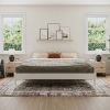 King Size Solid Hardwood Victorian Style White Platform Bed