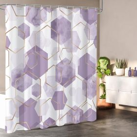 72"W x 72"H Abstract Lavender Geometric Polyester Shower Curtain