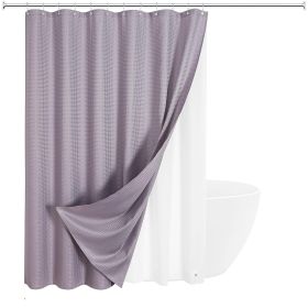 72"W x 84"H Lavender Waffle Textured Shower Curtain Set with Liner