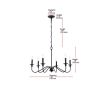 30-inch Contemporary Classic Dimmable 6-Light Chandelier in Matte Black