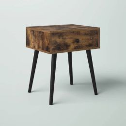 Mid-Century Modern Farmhouse Bedroom 1-Drawer Nightstand End Table