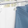 72"W x 72"H Blue Waffle Textured 3 in 1 Shower Curtain Set