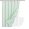 72"W x 72"H Mint Green Waffle Textured Shower Curtain Set with Liner