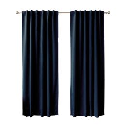 52 x 102 inch Solid Navy Blue Thermal Blackout Curtain Panels - Set of 2