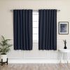 52 x 63 inch Solid Navy Blue Thermal Blackout Curtain Panels - Set of 2