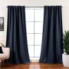 52 x 120 inch Solid Navy Blue Thermal Blackout Curtain Panels - Set of 2