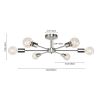 Modern 23-inch 6-Light Semi Flush Mount Sputnik Ceiling Light in Nickel Finish