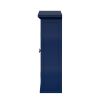 Navy Wall Mounted 2-Door Louvered Crown Molding Bathroom Wall Cabinet