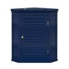 Navy Wall Mounted Corner 1-Door Louvered Bathroom Wall Cabinet