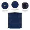Navy Wall Mounted Corner 1-Door Louvered Bathroom Wall Cabinet