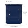 Navy Wall Mounted Corner 1-Door Louvered Bathroom Wall Cabinet