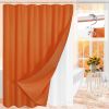72"W x 78"H Burnt Orange Waffle Textured Shower Curtain Set with Liner