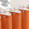 72"W x 84"H Burnt Orange Waffle Textured Shower Curtain Set with Liner