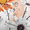 72"W x 72"H Orange Vibrant Floral Butterfly Polyester Shower Curtain