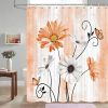 72"W x 78"H Orange Vibrant Floral Butterfly Polyester Shower Curtain