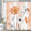 72"W x 78"H Orange Vibrant Floral Butterfly Polyester Shower Curtain