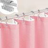 72"W x 84"H Pink Waffle Textured Polyester Shower Curtain Set with PEVA Liner